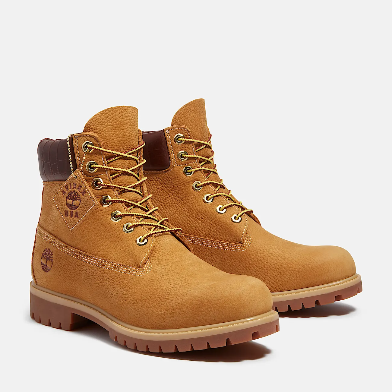Mens Timberland x Avirex Premium 6Inch Waterproof Boot TBL Wheat Nubuck ALT4