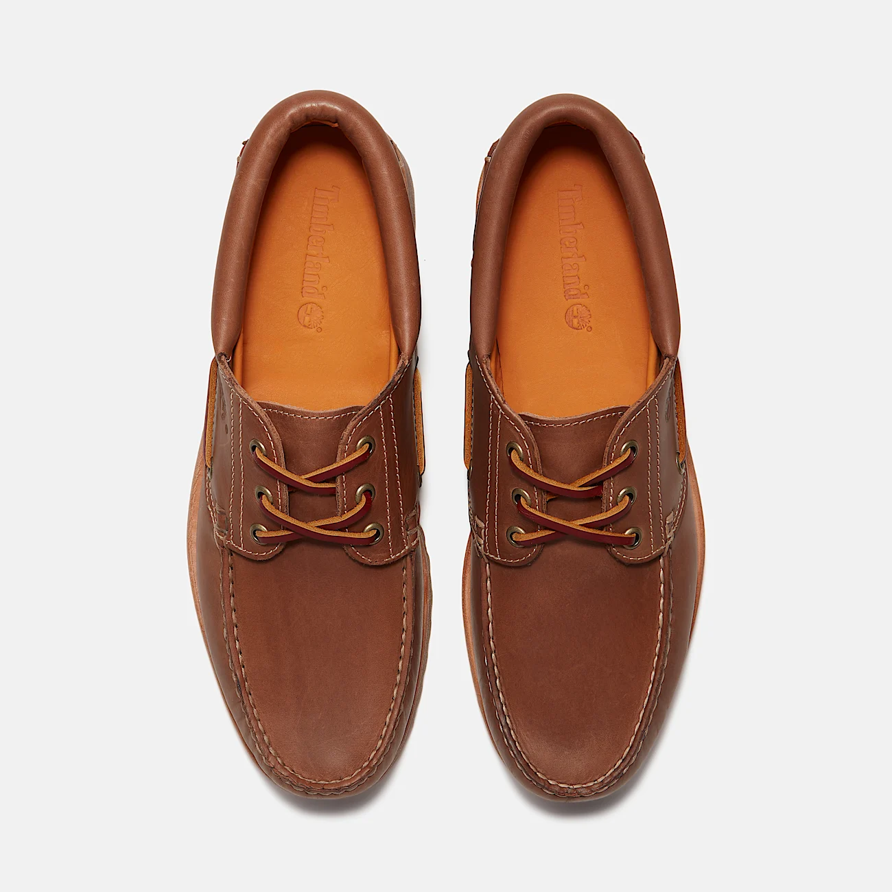 Mens Timberland Authentic 3Eye Lug Handsewn Boat Shoe TBL Medium Brown FullGrainMedium Brown ALT2