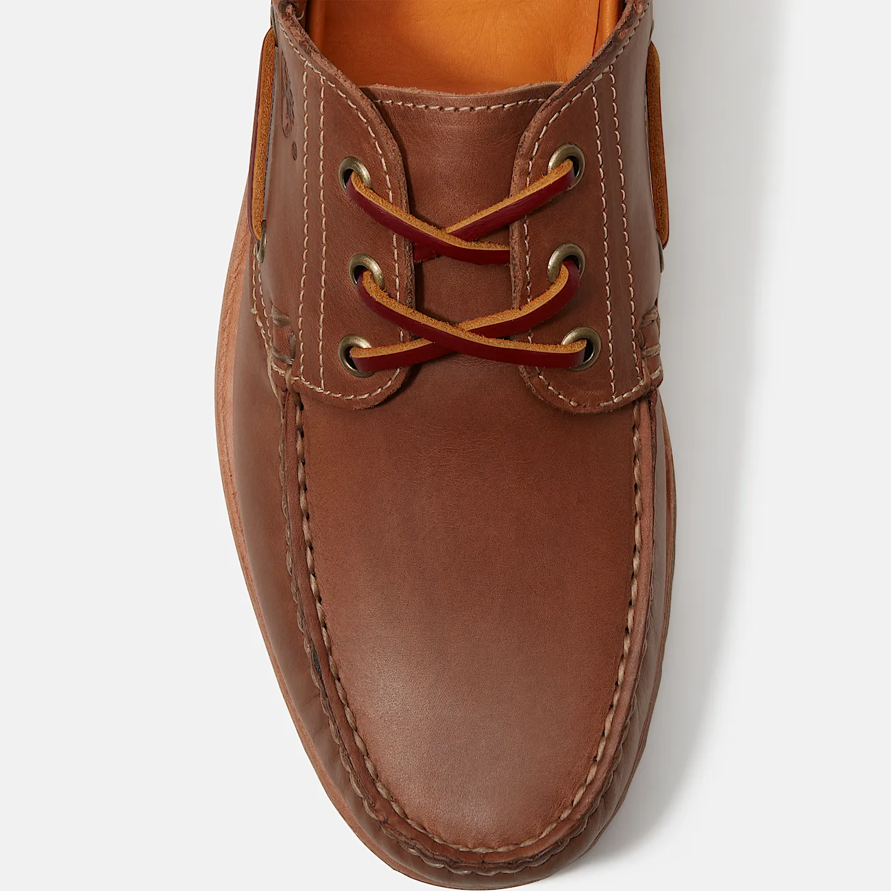 Mens Timberland Authentic 3Eye Lug Handsewn Boat Shoe TBL Medium Brown FullGrainMedium Brown ALT7