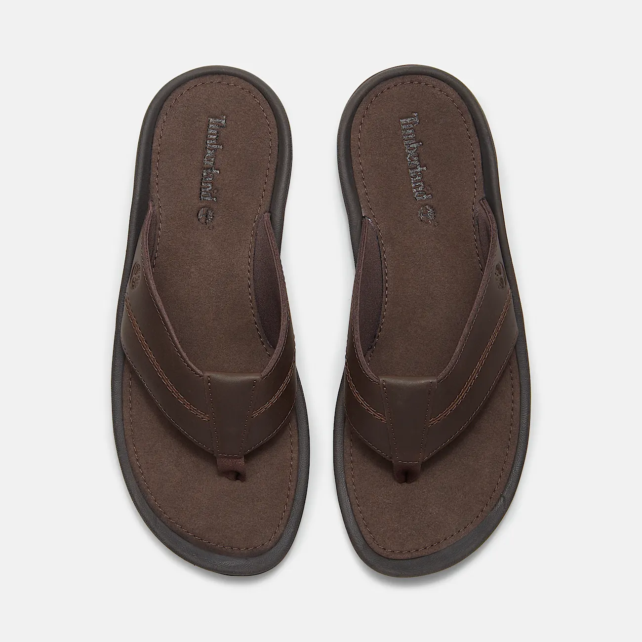 Mens Timberland Originals Slide Sandal TBL Dark Brown Leather ALT2