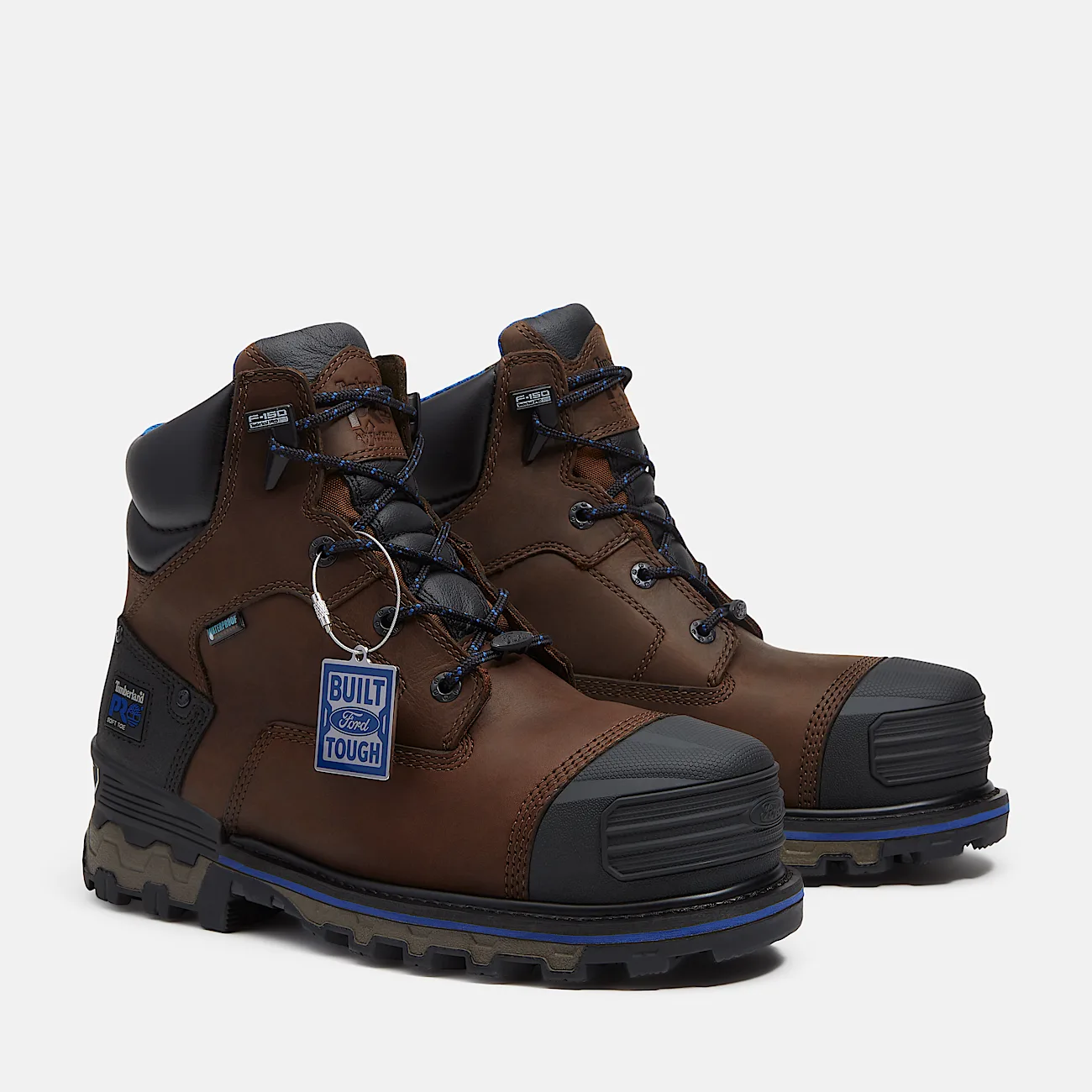 Mens Timberland PRO x Ford Boondock 6 Waterproof Work Boot TBL BrownBlue ALT4