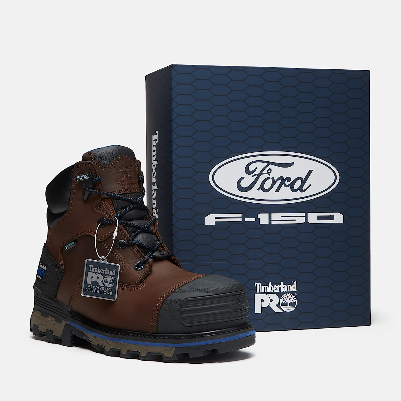 Mens Timberland PRO x Ford Boondock 6 Waterproof Work Boot TBL BrownBlue ALT1
