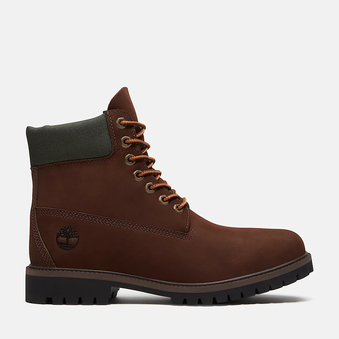 Mens Timberland Heritage 6Inch Waterproof Boot TBL Dark Brown Nubuck HERO