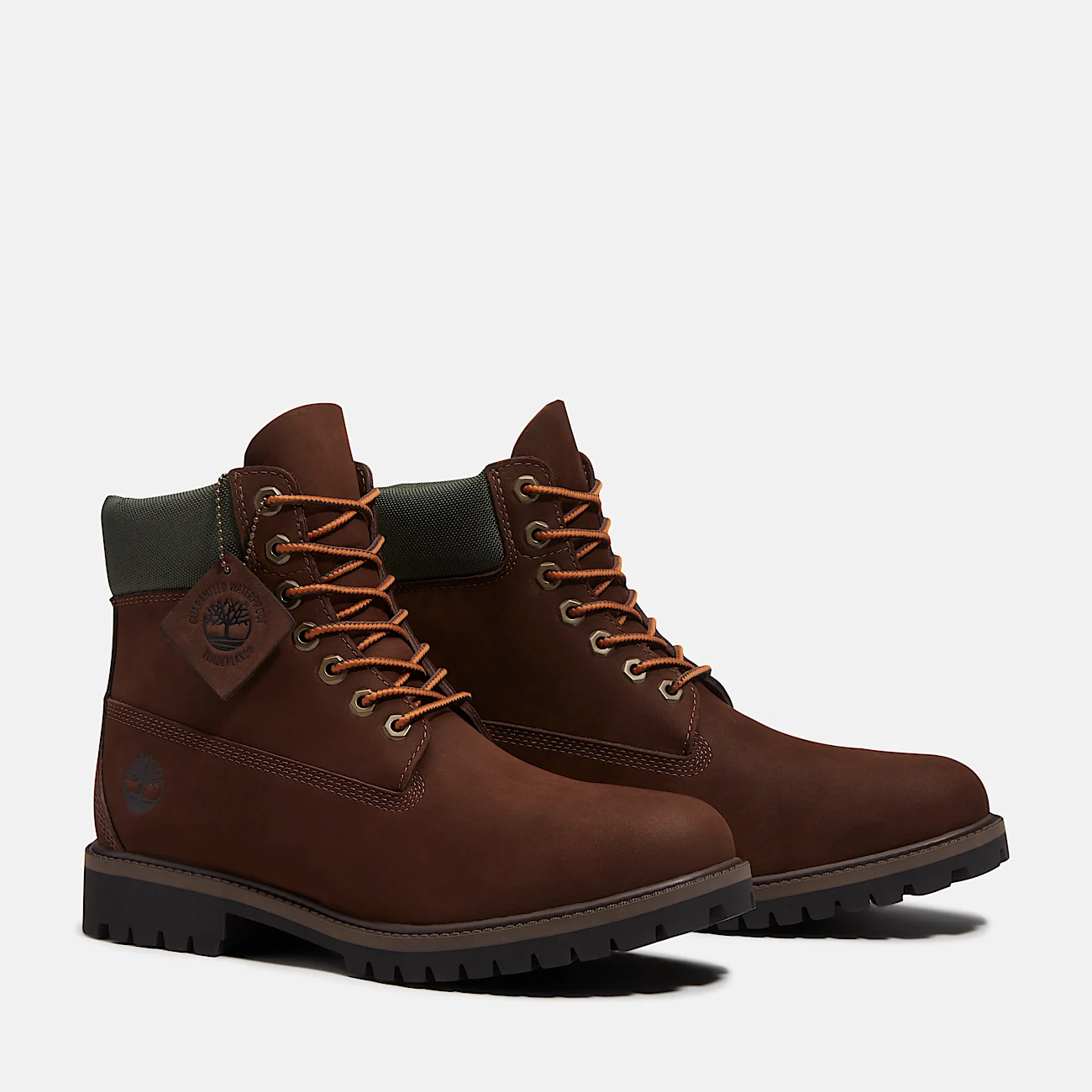 Mens Timberland Heritage 6Inch Waterproof Boot TBL Dark Brown Nubuck ALT4