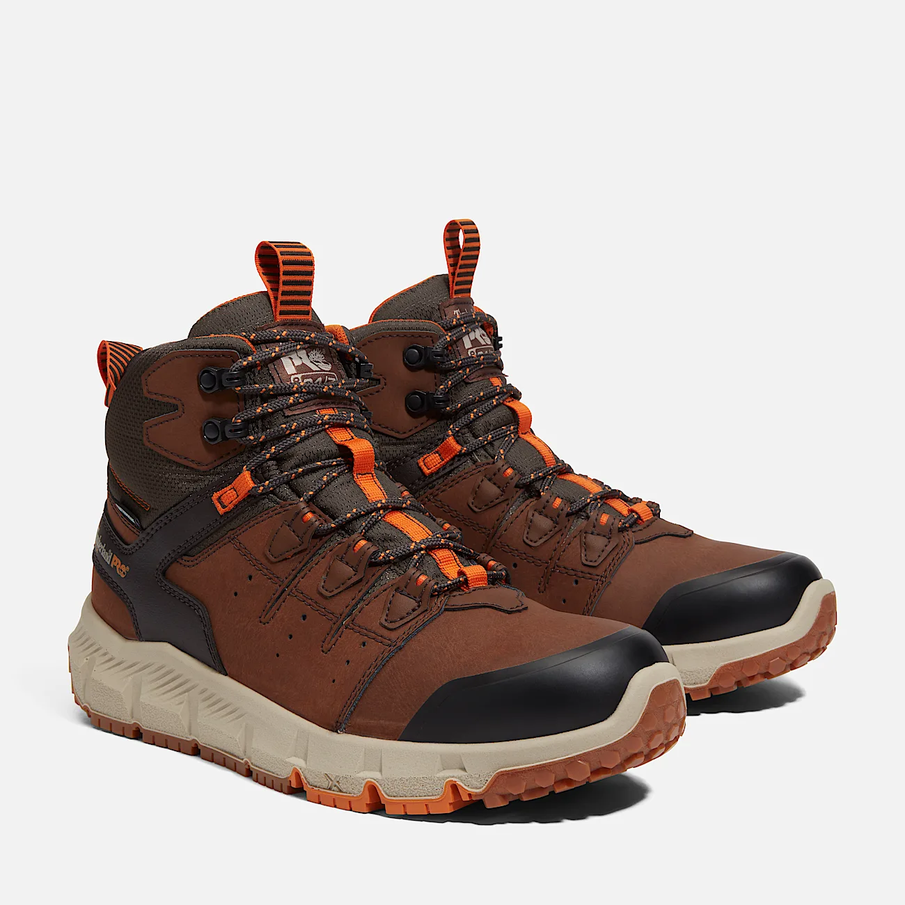 Mens Tempe 6 Soft Toe Waterproof Work Boot TBL Medium Brown Leather ALT4