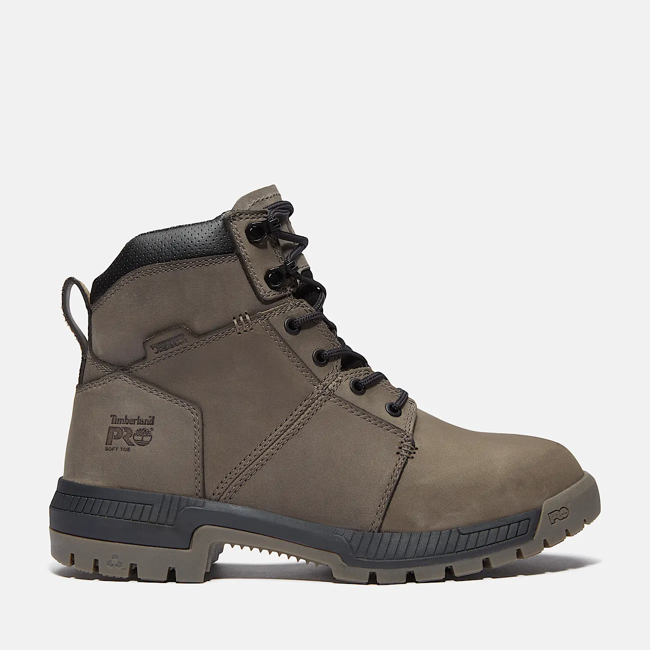 Mens Montauk 6 Soft Toe Work Boot TBL Medium Grey Leather HERO
