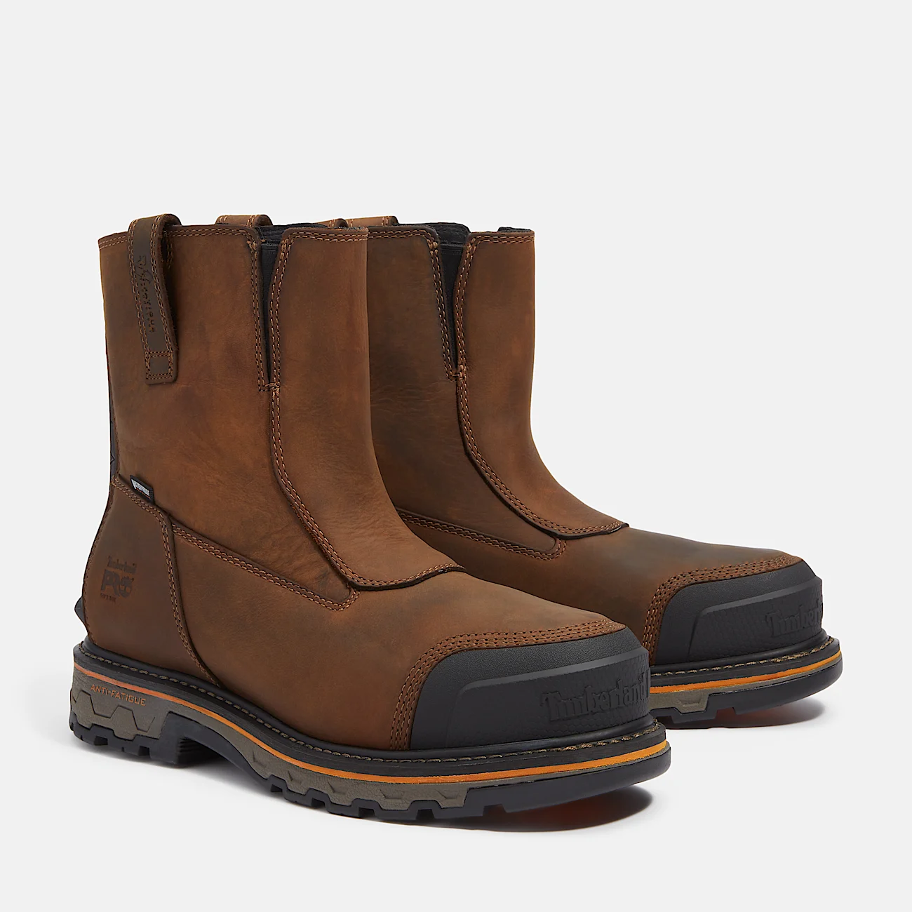 Mens True Grit Chelsea Soft Toe Waterproof Work Boot TBL Medium Brown FullGrain ALT4