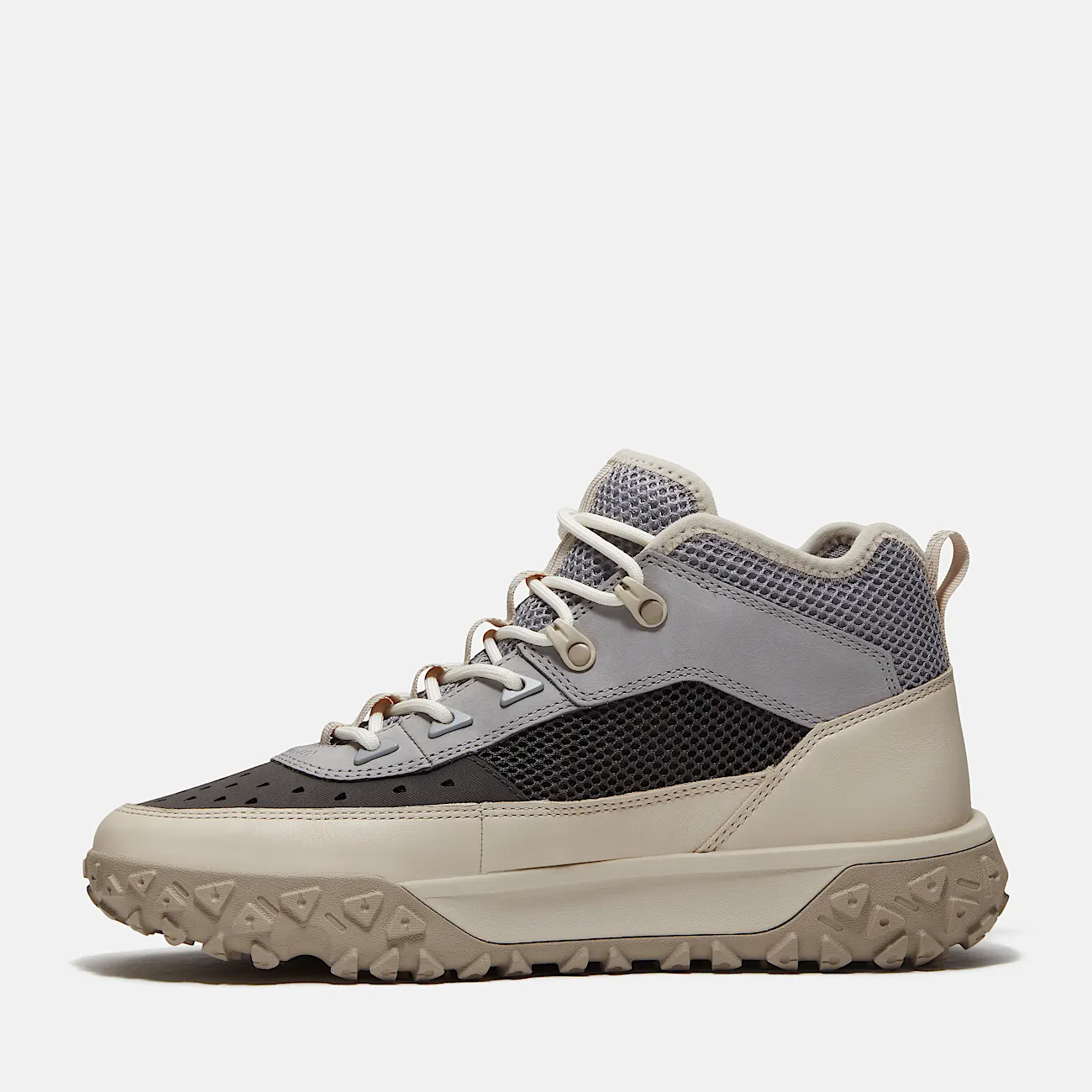 Mens GreenStride Motion 6 Mid Perforated Sneaker TBL White FullGrain ALT6