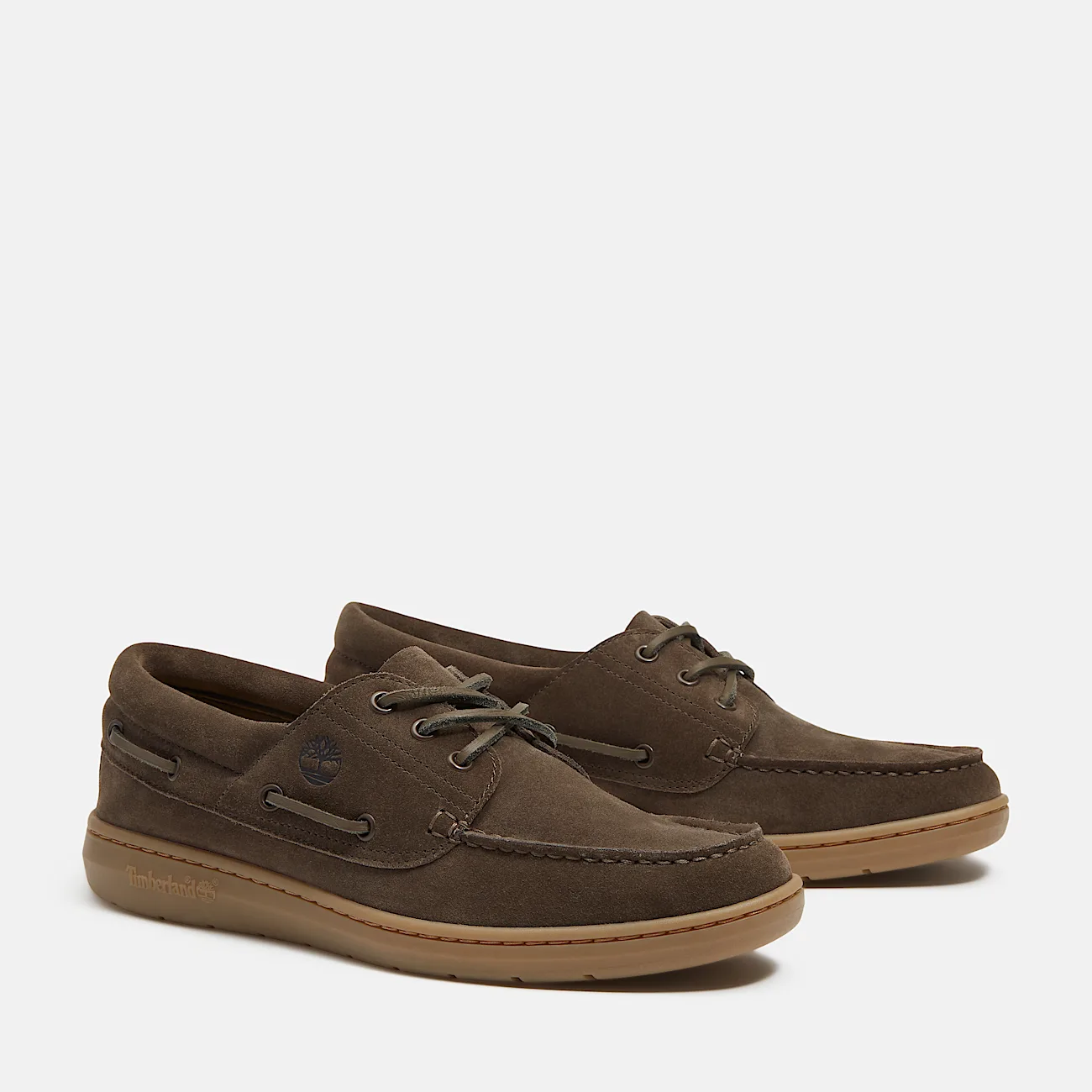 Mens Timberland Portofino Pier Boat Shoe TBL Dark Brown SuedeBeige ALT4