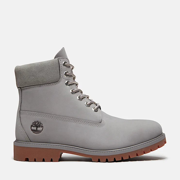 Mens Timberland Heritage 6Inch Waterproof Boot TBL Medium Greyout Nubuck HERO