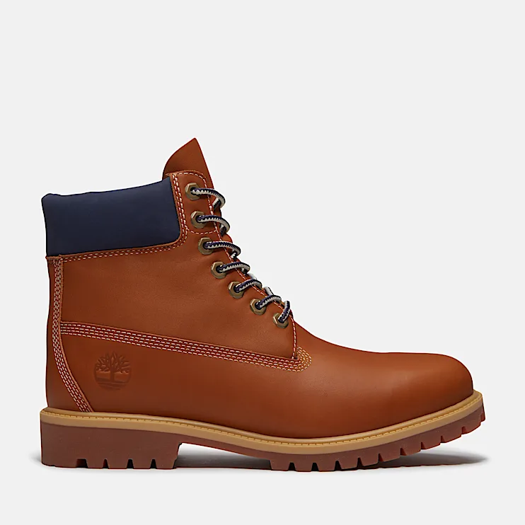 Mens Timberland Heritage 6Inch Waterproof Boot TBL Medium Brown FullGrain HERO