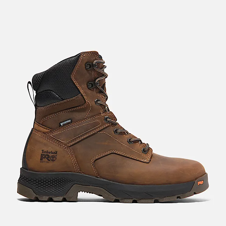 Mens TiTAN EV  8 SoftToe Waterproof Work Boot TBL Medium Brown FullGrain HERO