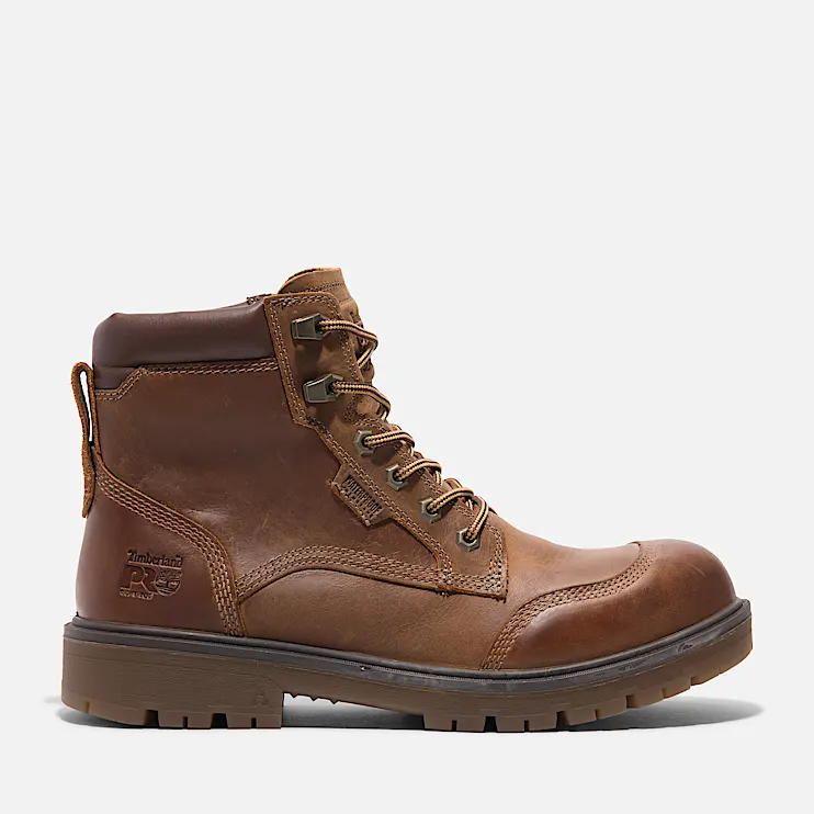 Mens Timberland PRO Whitman 6 Soft Toe Work Boot TBL Medium Brown FullGrain HERO