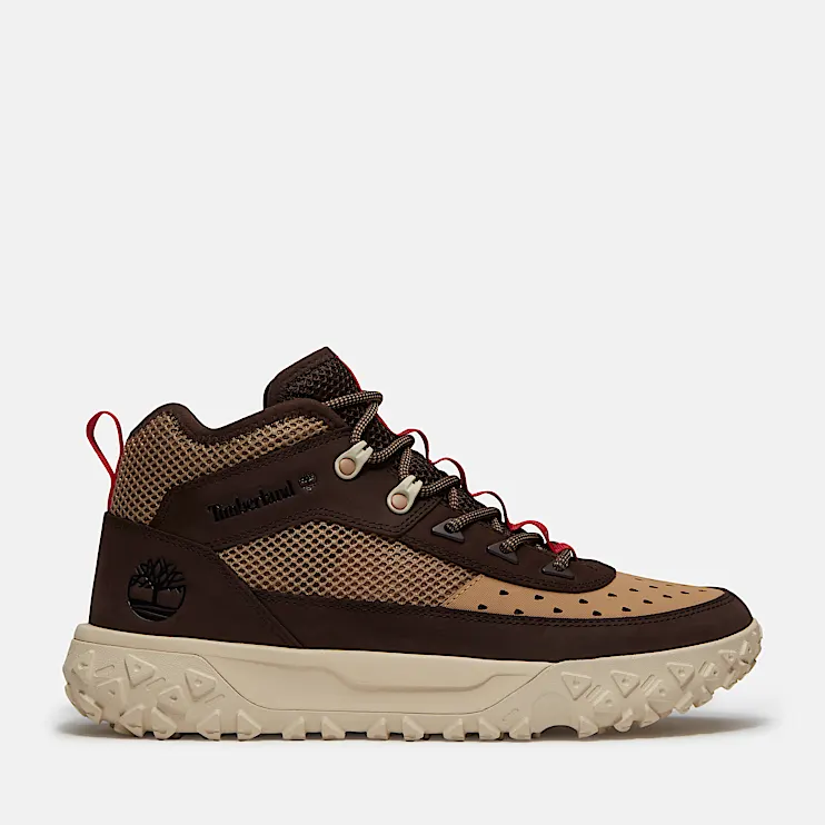 Mens GreenStride Motion 6 Mid Sneaker TBL Dark Brown Nubuck HERO