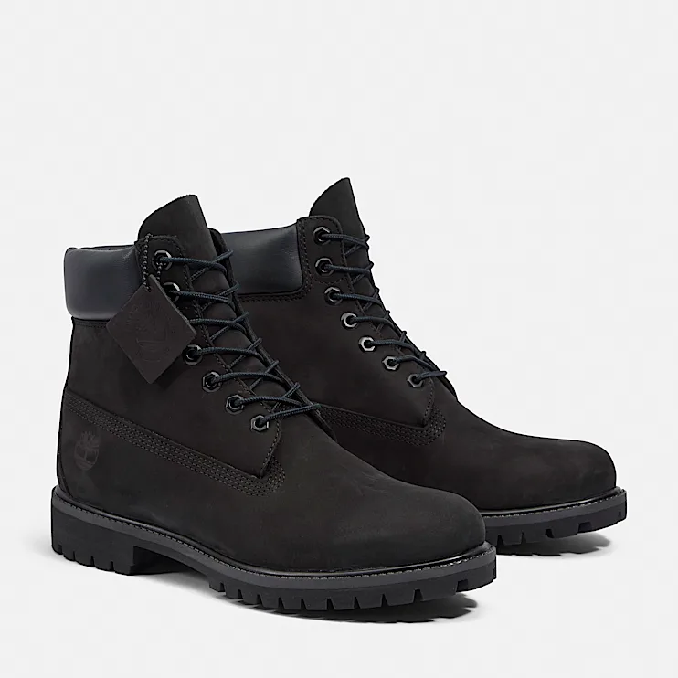 Mens Timberland Premium 6Inch Waterproof Boot TBL Black ALT4