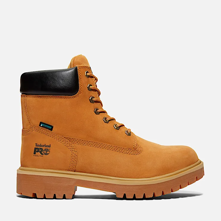Mens Timberland PRO Direct Attach 6 Waterproof Insulated SteelToe Work Boot TBL Wheat HERO