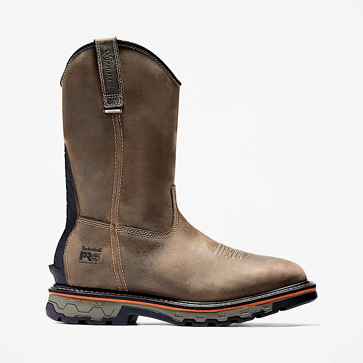 Mens True Grit Pull On Waterproof Work Boot TBL Turkish Coffee HERO